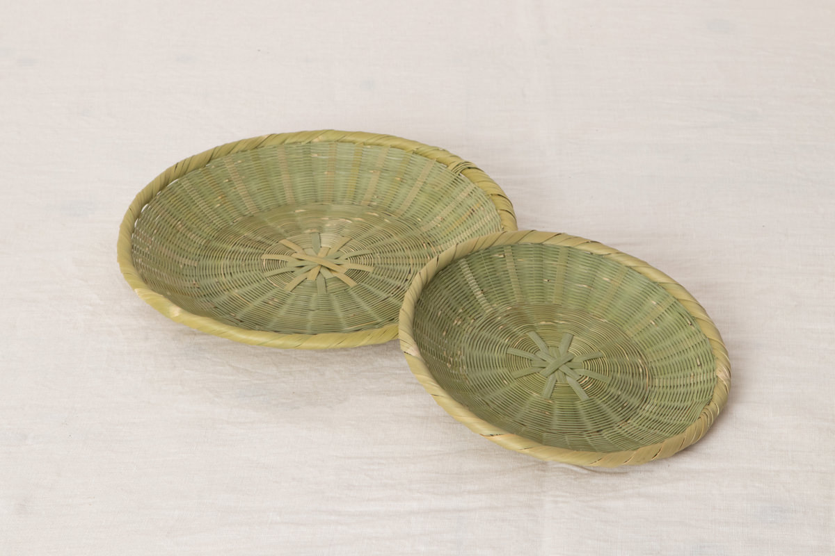 R110703　大分県/真竹　菊底編みそばざる　七寸（約21cm）・九寸（約27cm)　2サイズ