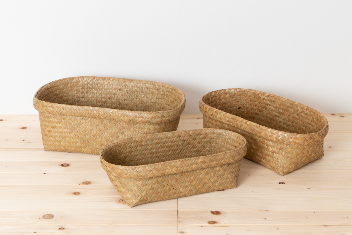 R3115110　タイ/カチュー（水草）　整理かご　楕円　S・M・L　3サイズ