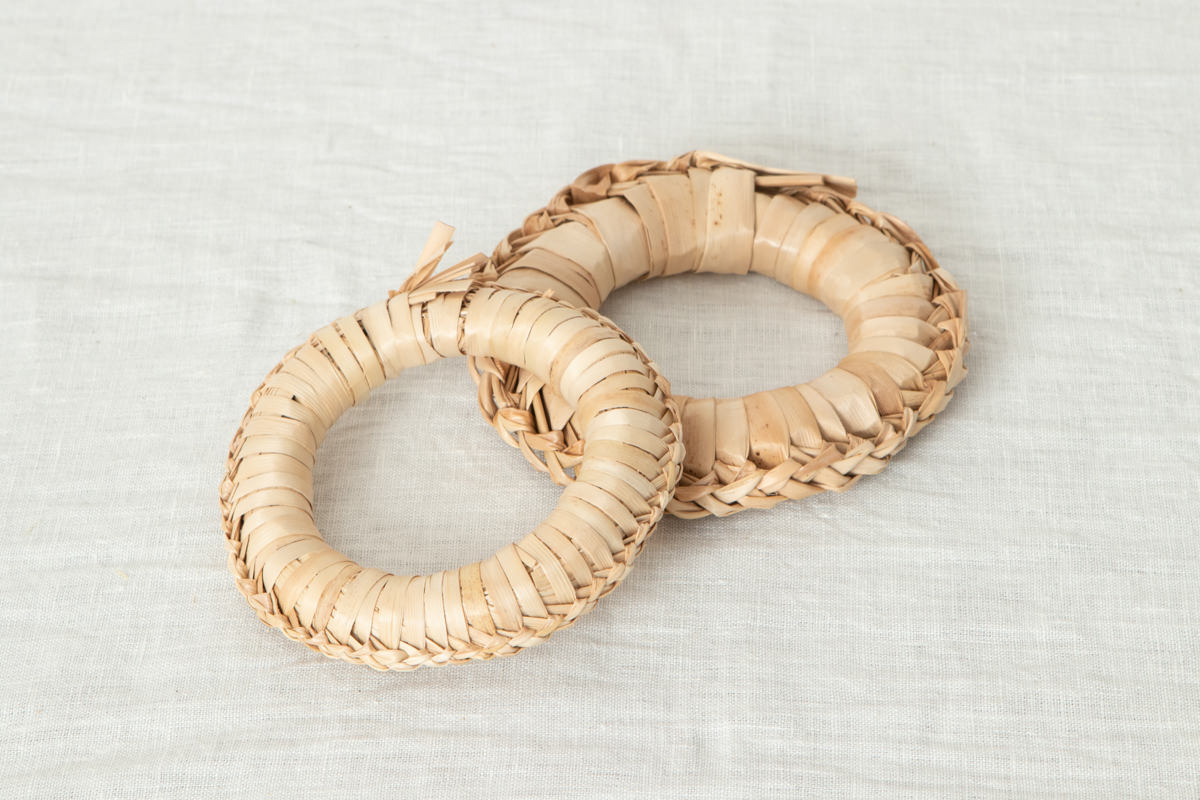 R810802　沖縄県石垣島/月桃　鍋敷き（ガンシナー）　ミニ・小　2サイズ