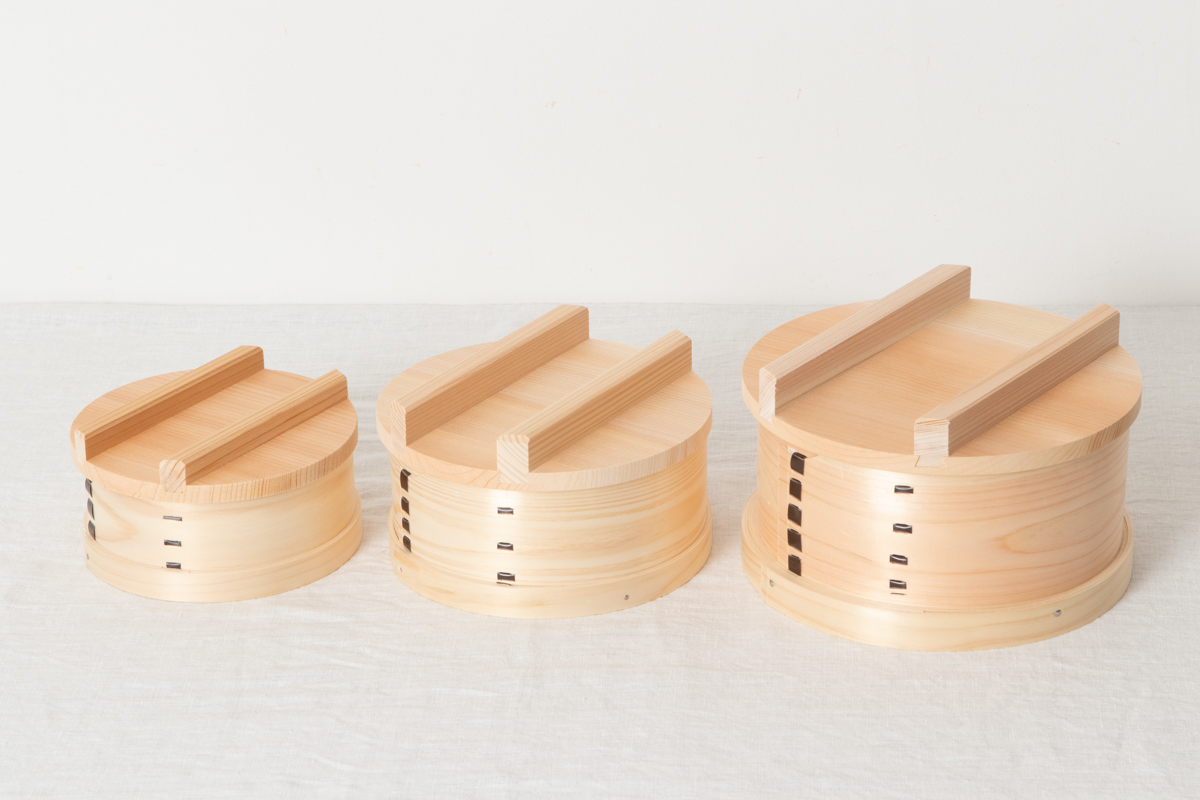 R811119　岐阜県/ひのき　ミニ和せいろ　蓋付き　15cm・18cm・21cm　3サイズ