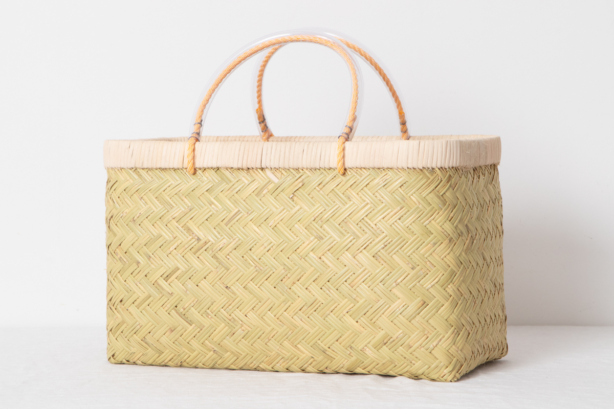 R450810-1　岩手県/すず竹　市場かご（パイプ手）　中　（A&B併用記事）