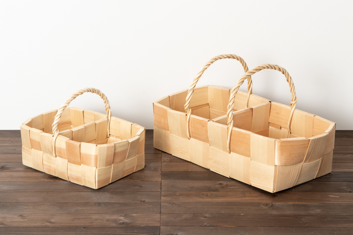 R330712　エストニア/パイン　マッシュルームバスケット　M・L　2サイズ