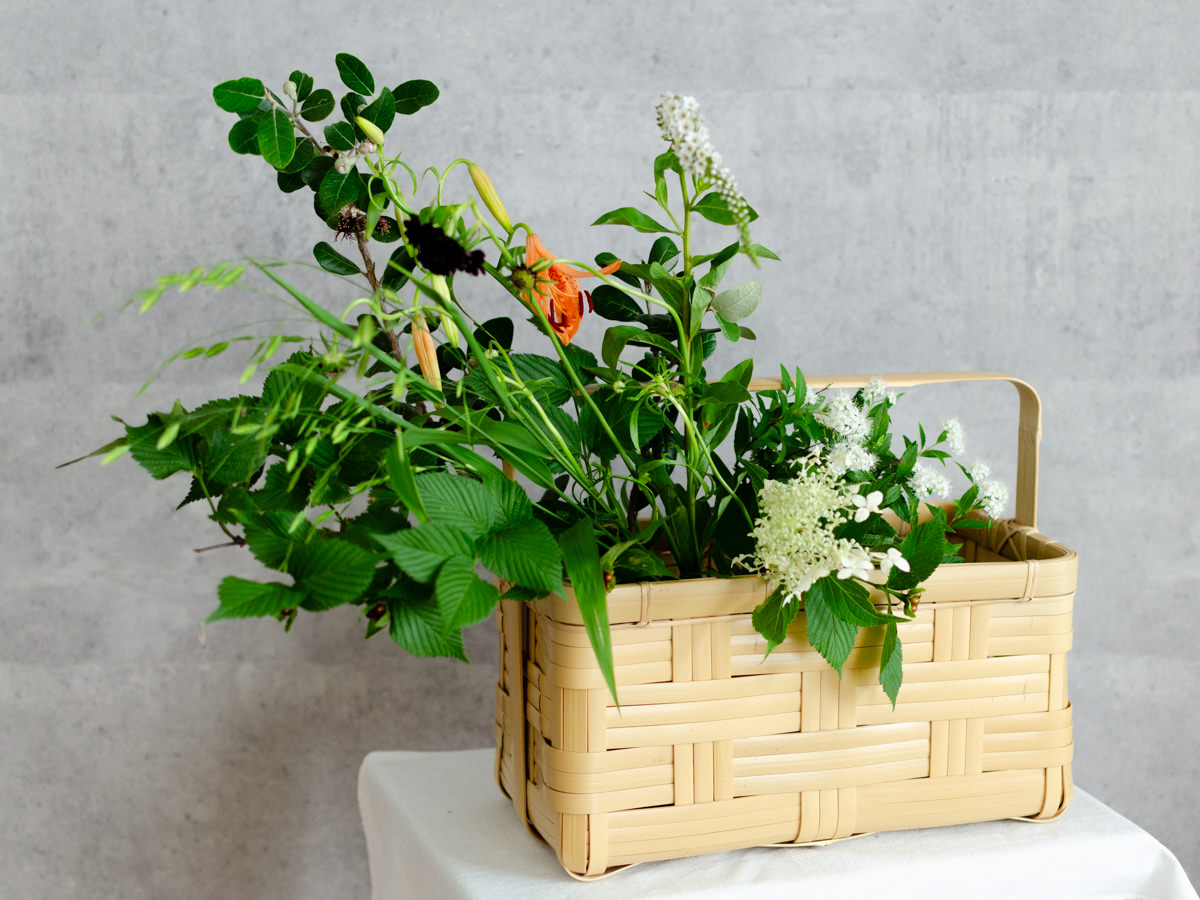 R121801-1　大分県/真竹（白竹）　Brick basket