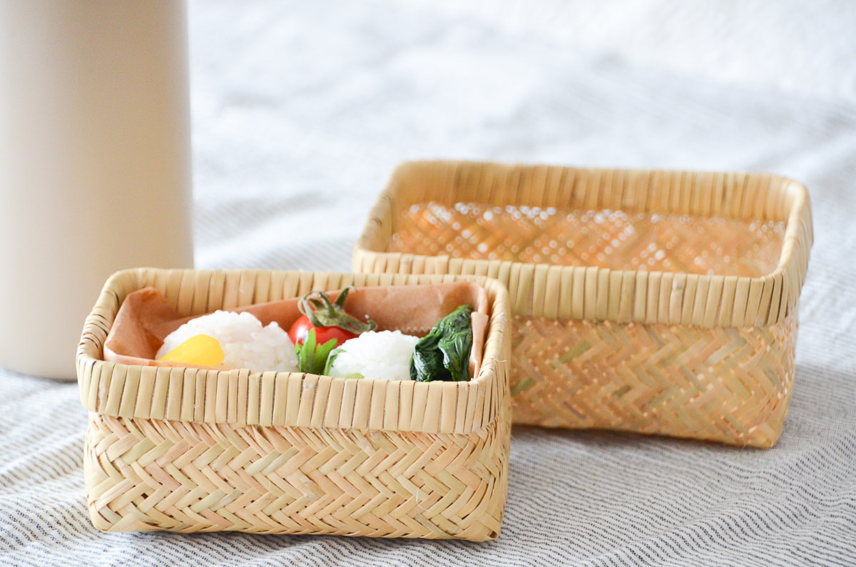 R210101　岩手県/すず竹　弁当かご　長四角　ミニ・小　2サイズ　【Aタイプ】