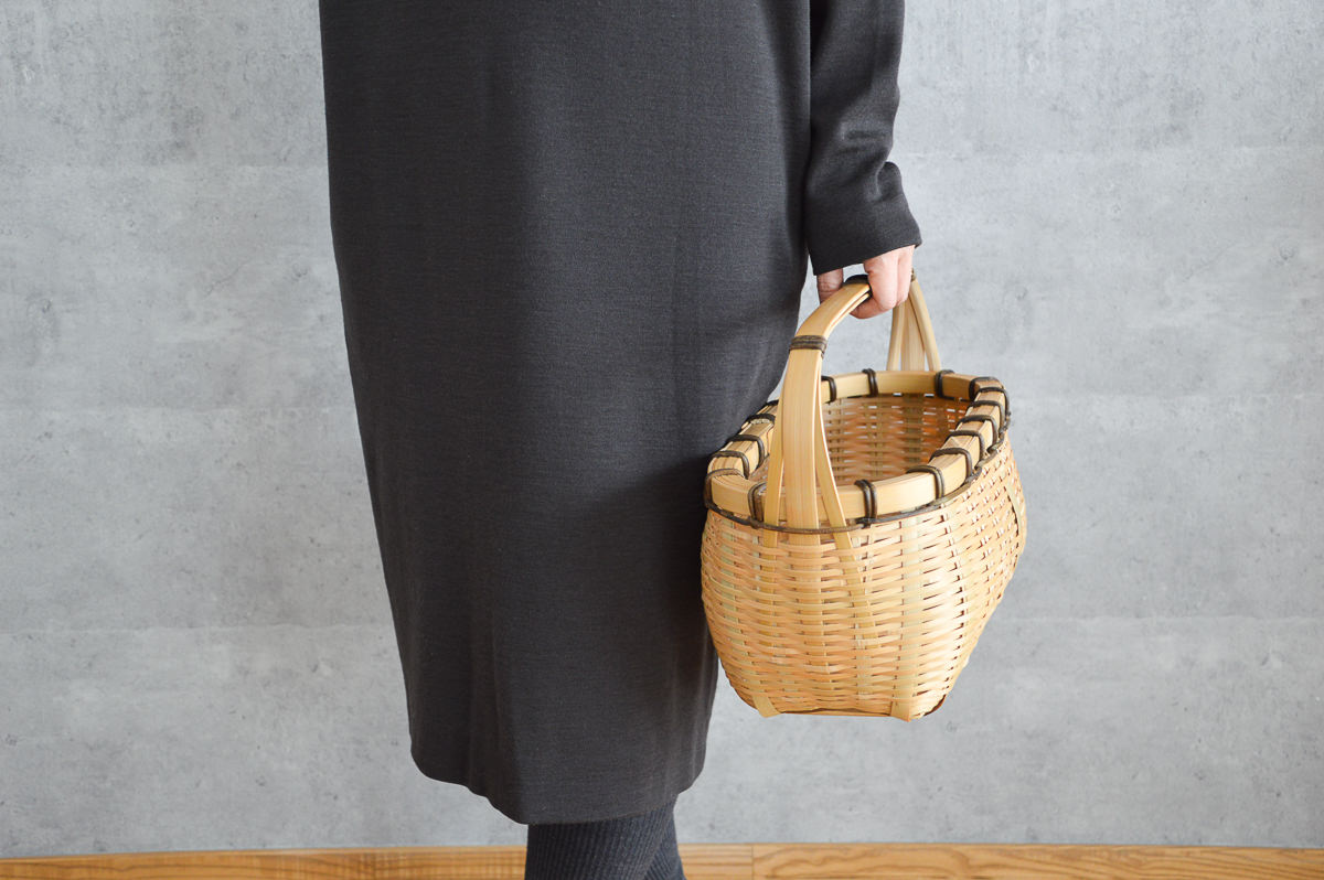 R220632-2　大分県/真竹（青竹）　ランチバスケット　当て縁　大