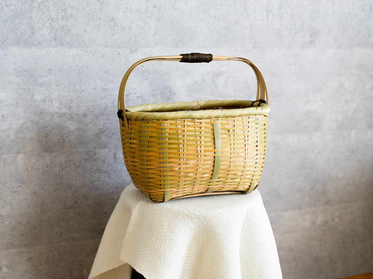 R220695-1　大分県/真竹（青竹）　ハンドバスケット C