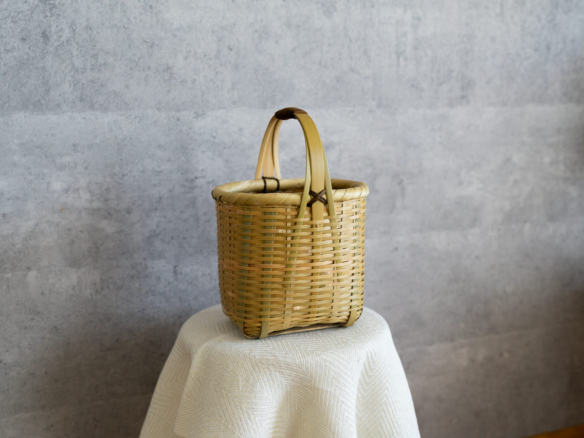 R220699-1　大分県/真竹（青竹）　ハンドバスケット（B）