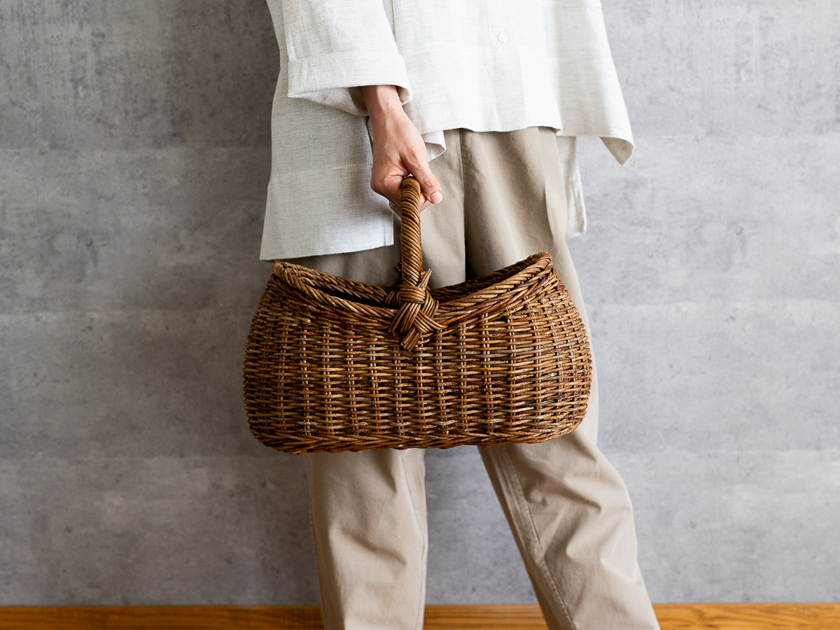 R311210　長野県/あけび　まゆ型バスケット　小・大　2サイズ