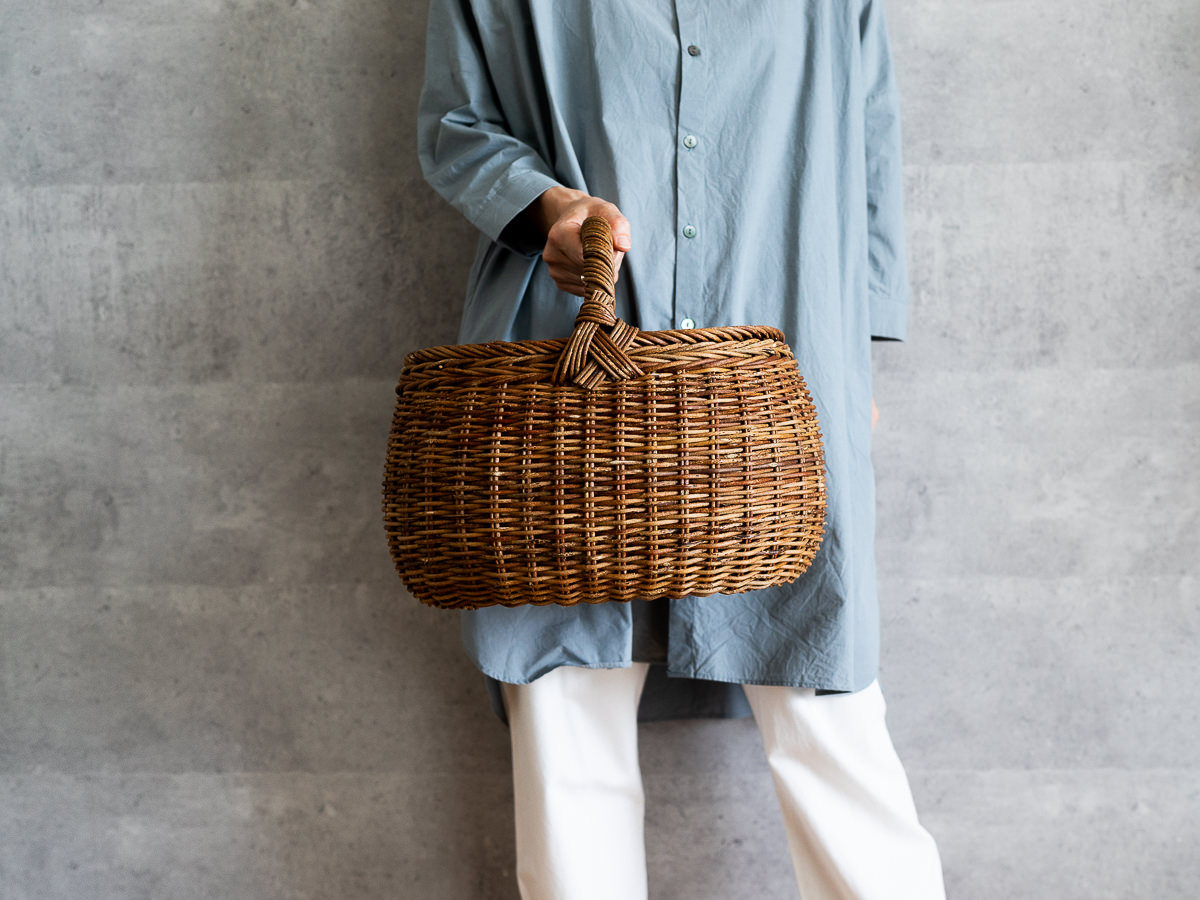 R311212-1　長野県/あけび　一本手　丸バスケット