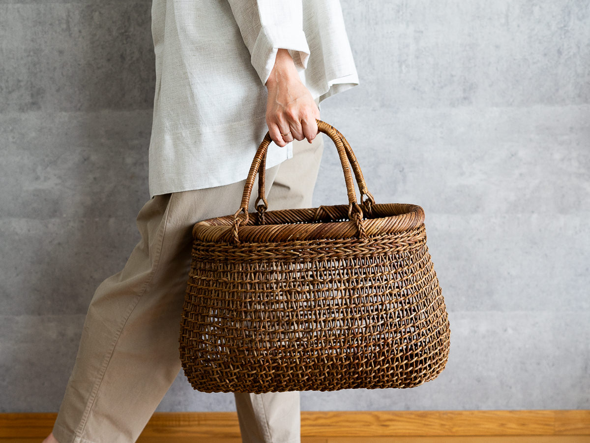 R311216　長野県/あけび　特製すかし編み手提げ　小・中・大　3サイズ