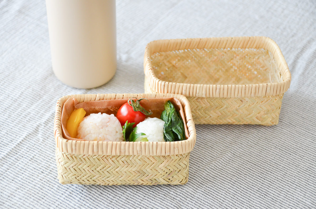 R450815　岩手県/すず竹　弁当かご　長型　ミニ・小　2サイズ　【Bタイプ】