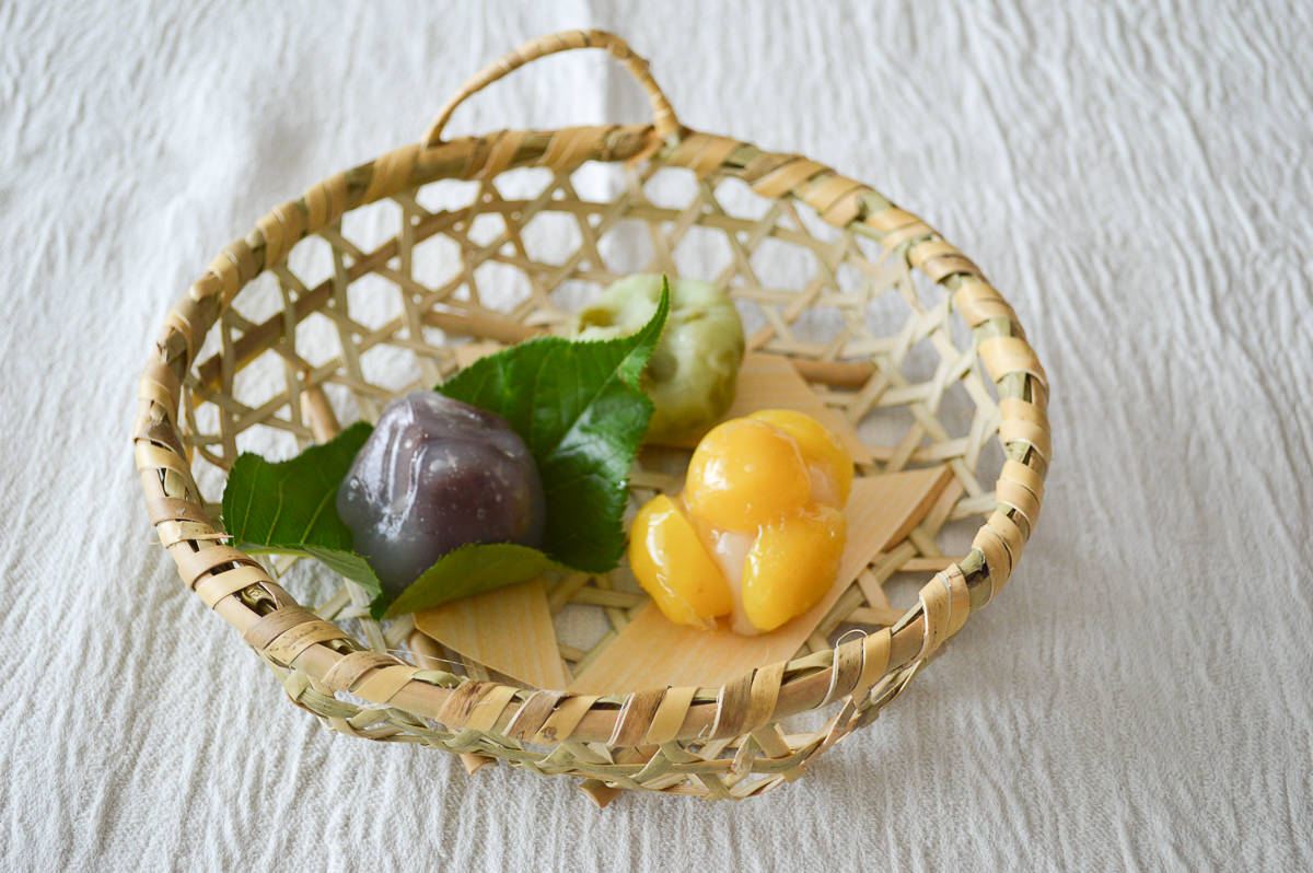 R610223-1　長野県/根曲竹　天ぷら皿（菓子盛りかご）