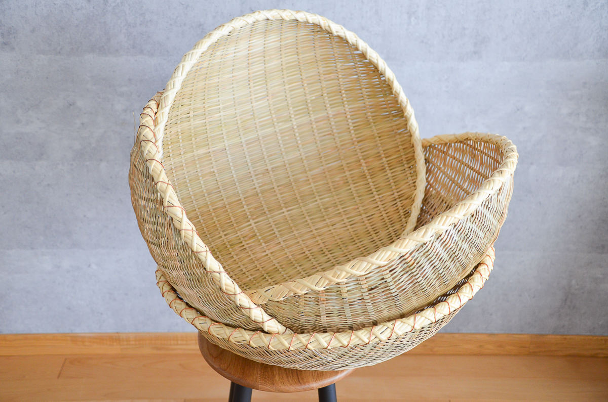 ※要楽天相互リンク　R650103　新潟県/青竹　揚げざる　尺六寸・尺七寸 / 籐二重巻・銅線巻　4タイプ