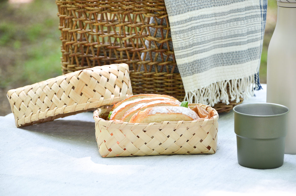 R720902　秋田県/イタヤカエデ　弁当かご（四ツ目編み・あじろ編み）　2種