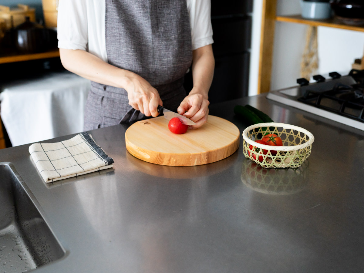 R811122-3　長野県/ひのき　まな板　丸