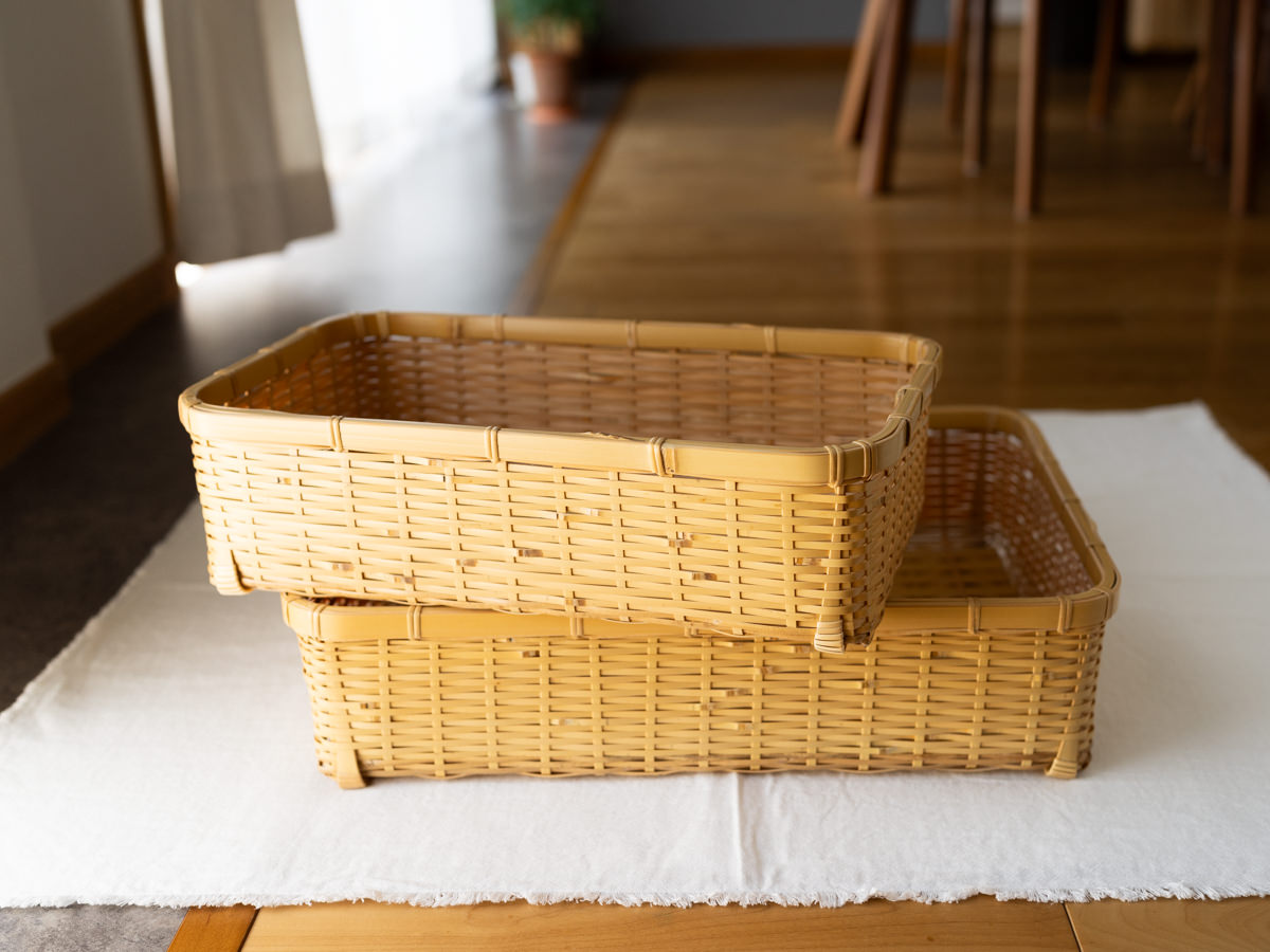 R850407 　大分県/白竹　整理かご　浅-あさ-　小・大　2サイズ