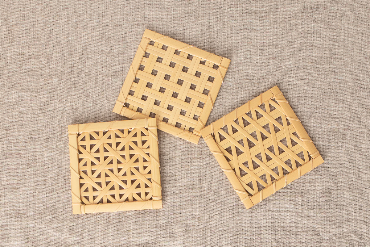 R151101　埼玉県/白竹　角コースター　3種