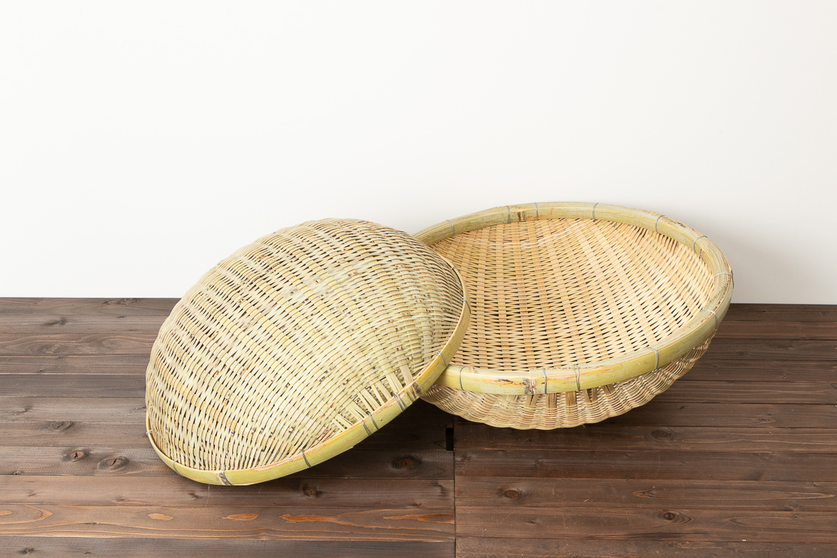 R630101　愛知県/淡竹　亀の甲ざる（米揚げざる）直径約54cm・約60cm　2サイズ
